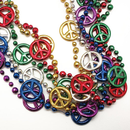 Bead Peace Signs 42" 6 Colors (DZ)