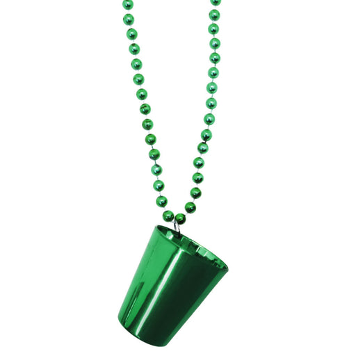 Bead Green Shot Glass 33" (DZ)