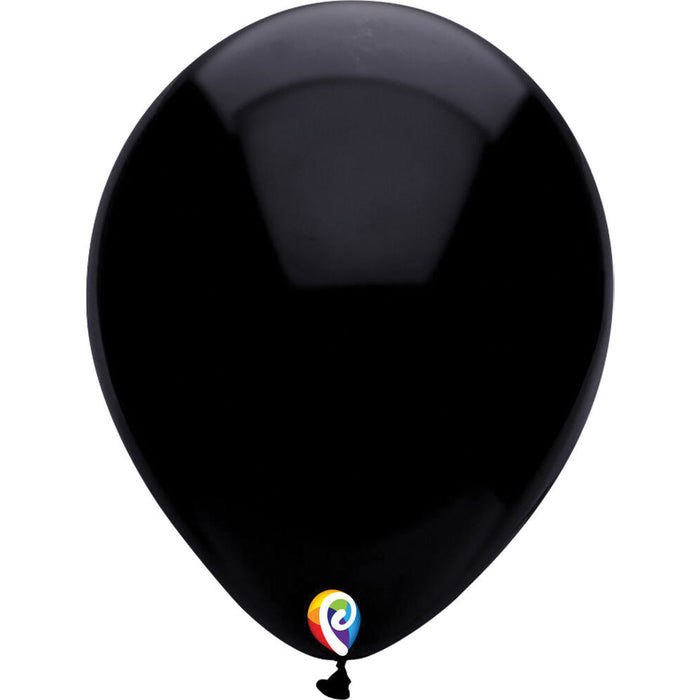 Funsational Pearl Black Latex Party Balloons 12" (50 PACK)