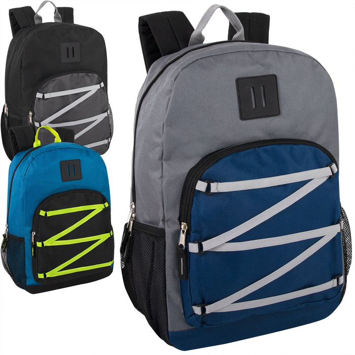 17-Inch Front Bungee Pocket Backpack - 3 Colors