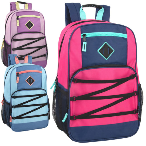 19 Inch Dome Bungee Backpack with Laptop Section - 3 Girls Colors