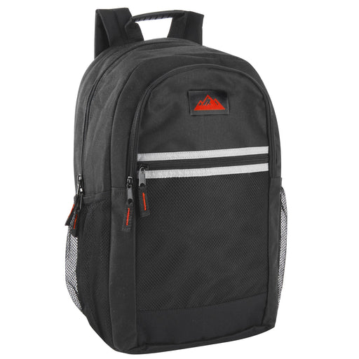 18 Inch Multi-Pocket Reflective Backpack -  Black