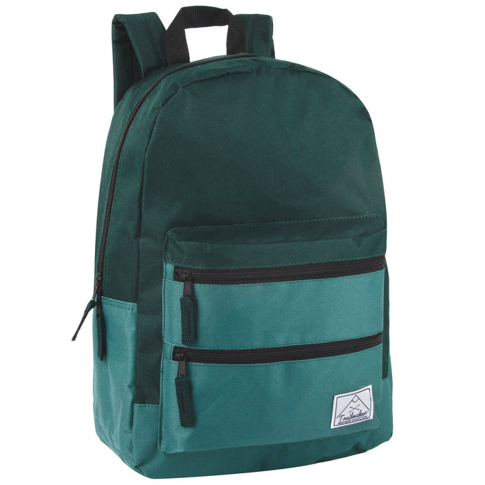 17-Inch Double Front Zippered Pocket Backpack