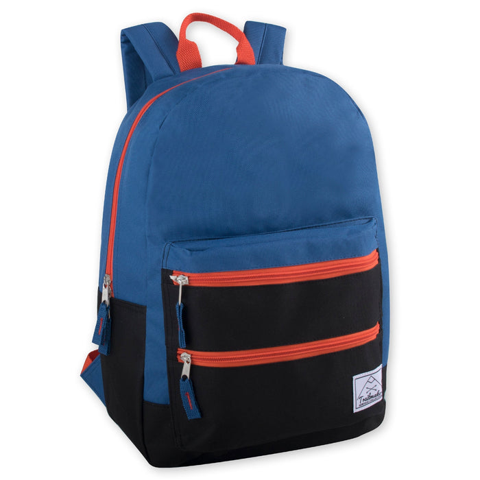 17-Inch Double Front Zippered Pocket Backpack