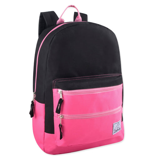 17- Inch Double Front Zippered Pocket Backpack - Girls