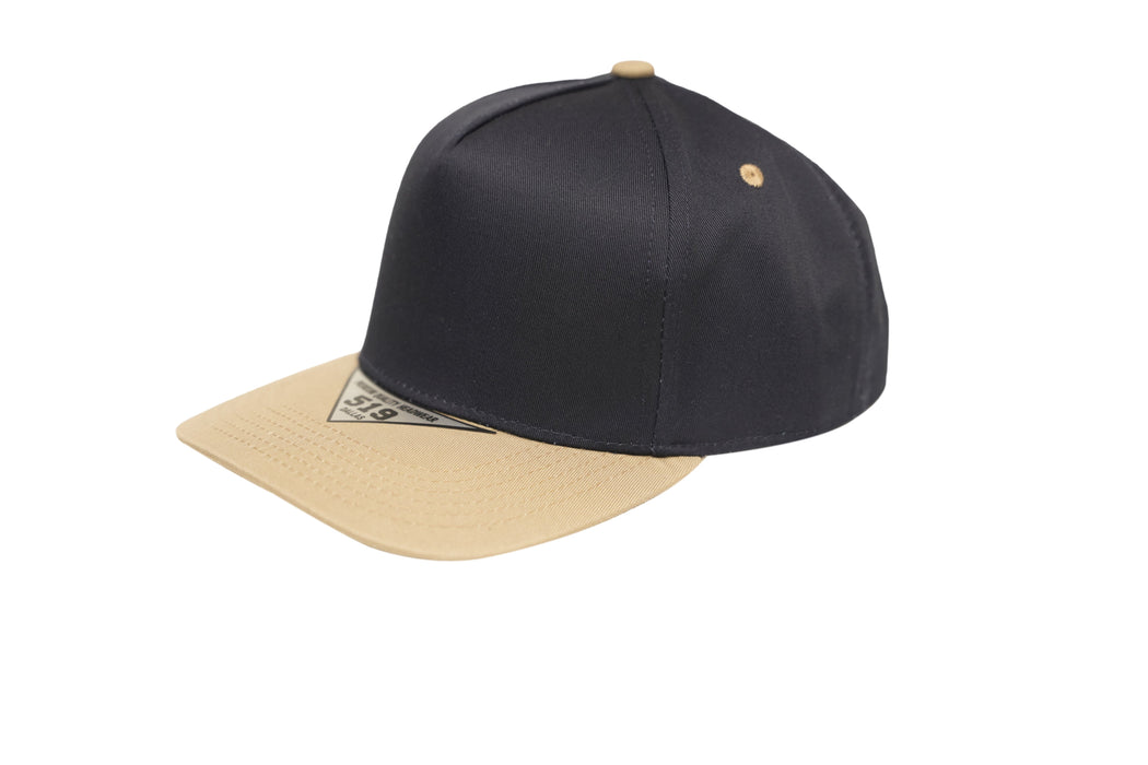 519 Blank Plain Cotton Twill Five Panel Pro Style Cap Hat