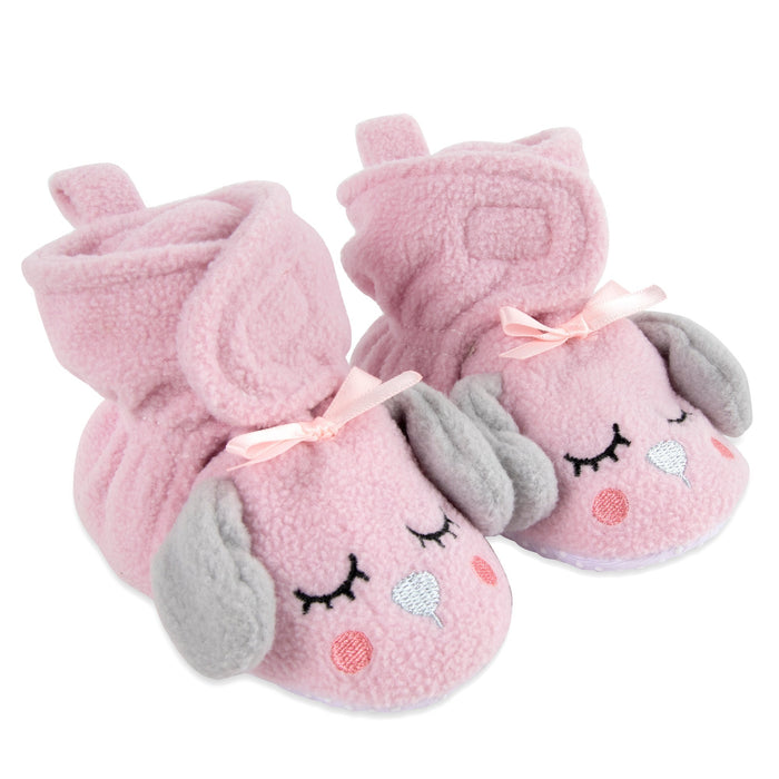 Fleece Baby Booties - Cozy Pink Puppy