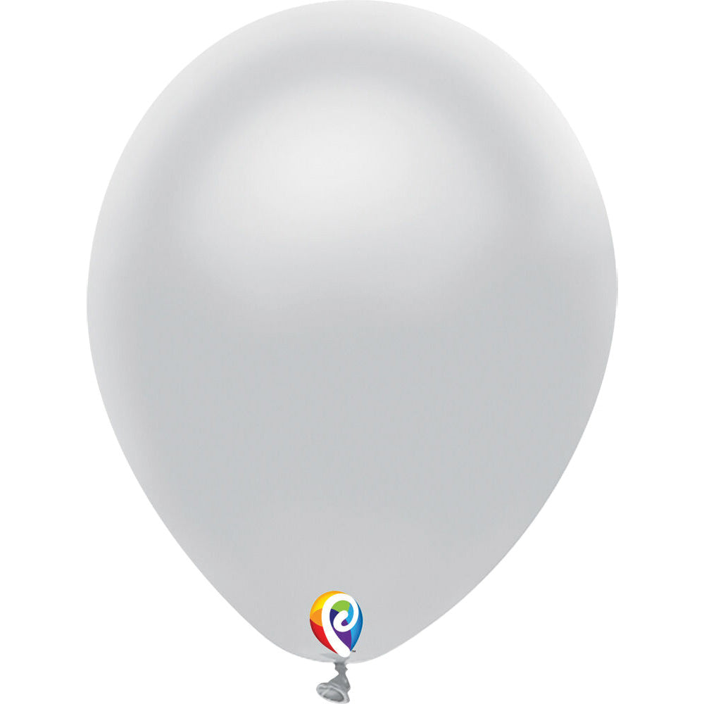 Funsational Silver Latex Party Balloons 12" (12 PACK)