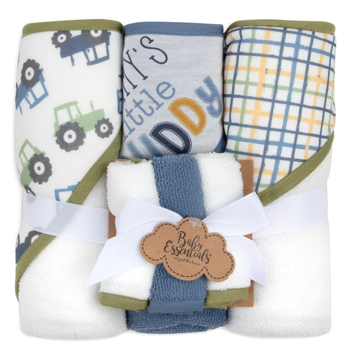 6-pc. Baby Bath Set w/ Hooded Towel & Wash Cloths - Daddy's Little Buddy