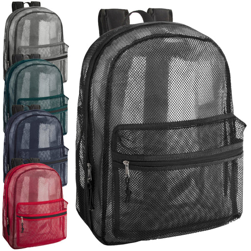 Bulk Premium 17 Inch Mesh Backpack - 5 Assorted Colors