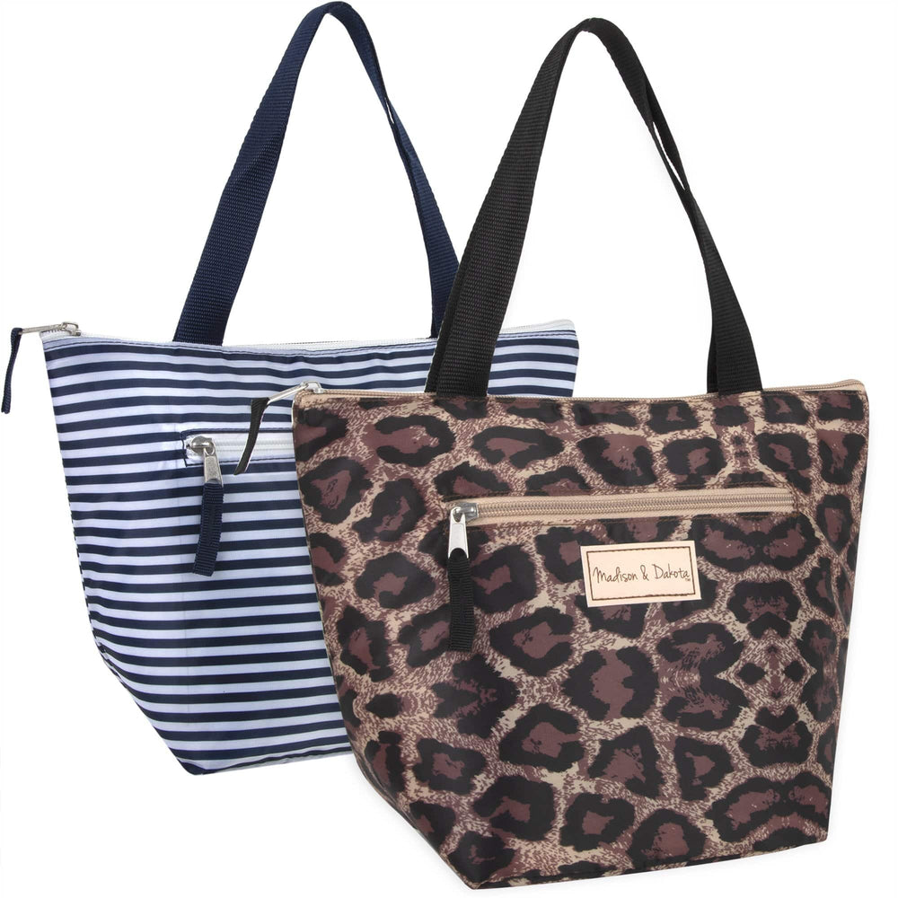 Fridge Pak Leopard/Striped Lunch Tote Bag