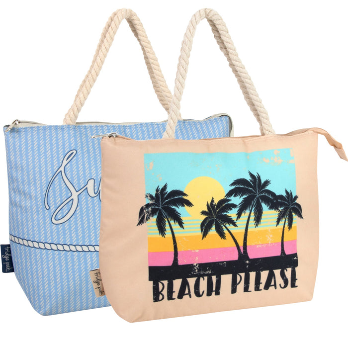 Fridge Pak Insulated Zippered Beach Totes - 2 Prints