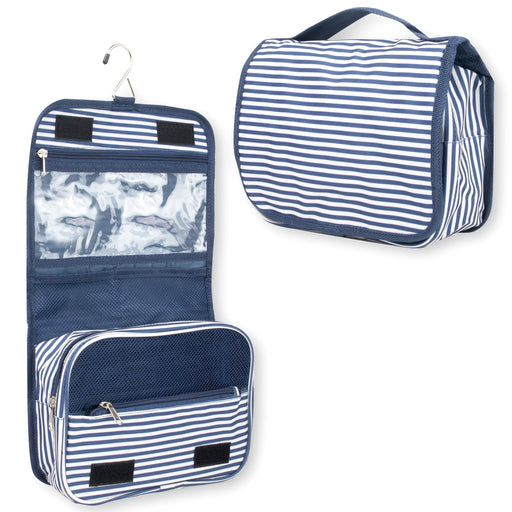 Travel Hanging Toiletry Bag - Navy Stripe