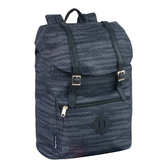 17-inch Printed Double Buckle Backpack - Navy