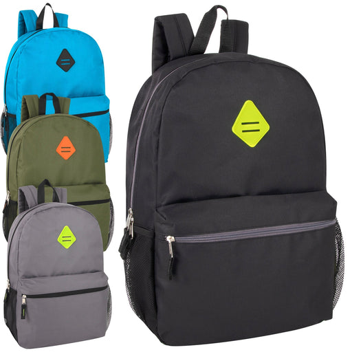 19 Inch Lash Tab Backpack w Side Mesh Pockets - Boys 4-Colors