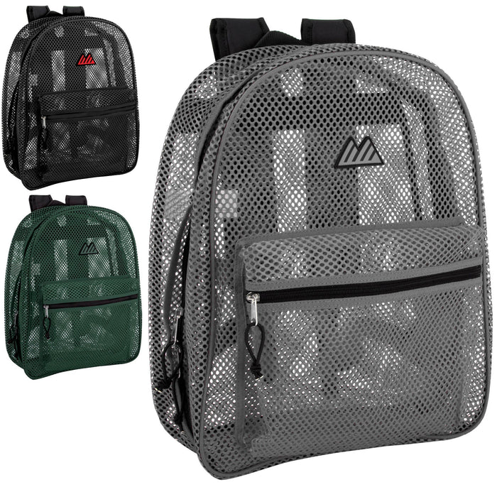 Bulk Premium 17 Inch Mesh Backpack - 3 Colors