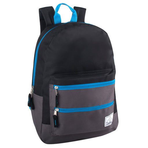 17-Inch Double Front Zippered Pocket Backpack