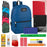 17-Inch Classic Backpack with 20-Piece School Supply Kit - 6 Colors