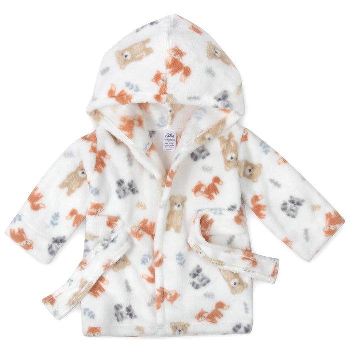 Forest Animal Toddler Robe - Grey