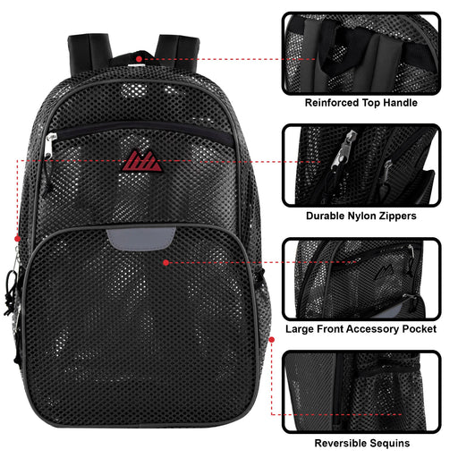 18 Inch Pro Jersey Reflective Mesh Backpack