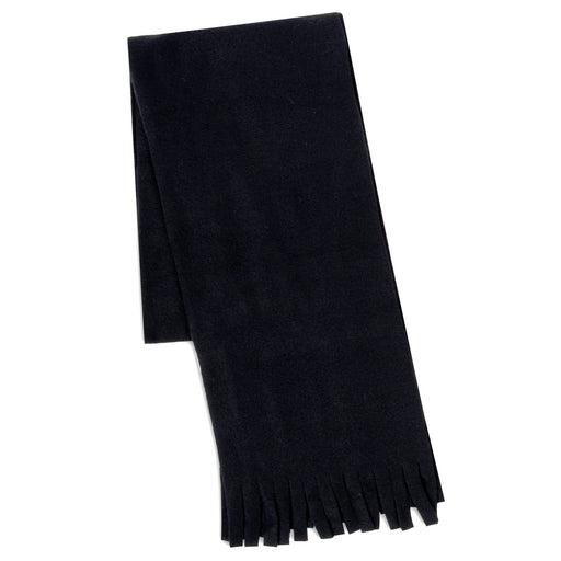 Adult Fleece Scarves 60" x 8" With Fringe - Black Only