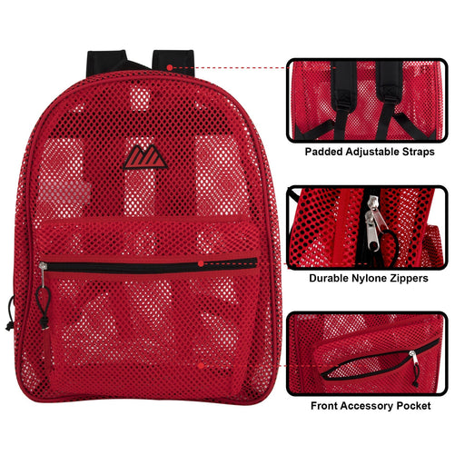 Bulk Premium 17 Inch Mesh Backpack