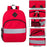 17-Inch Safety Reflective Backpack with Side Pocket