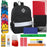 17-Inch Safety Reflective Backpack with 20-Piece School Supplies Kit - 9 Colors