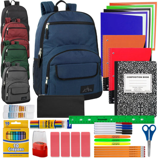 Trailmaker Multi Pocket Function Backpack with 45-Piece School Supply Kit - Boys