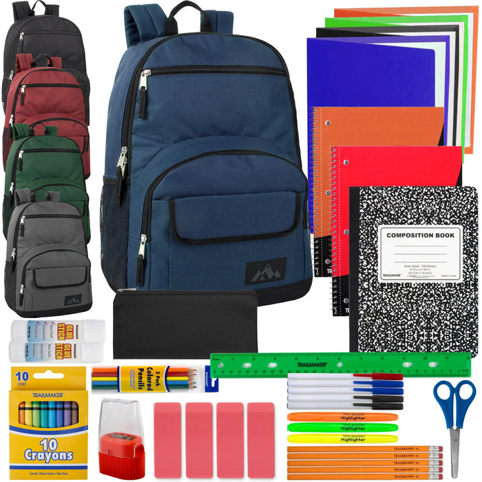 Trailmaker Multi Pocket Function Backpack with 45-Piece School Supply Kit - Boys