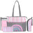 Baby Essentials Diaper Bag Tote 5-Piece Set - Pink Rainbow Themed