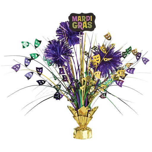 Mardi Gras Tinsel Burst Centerpiece 18"