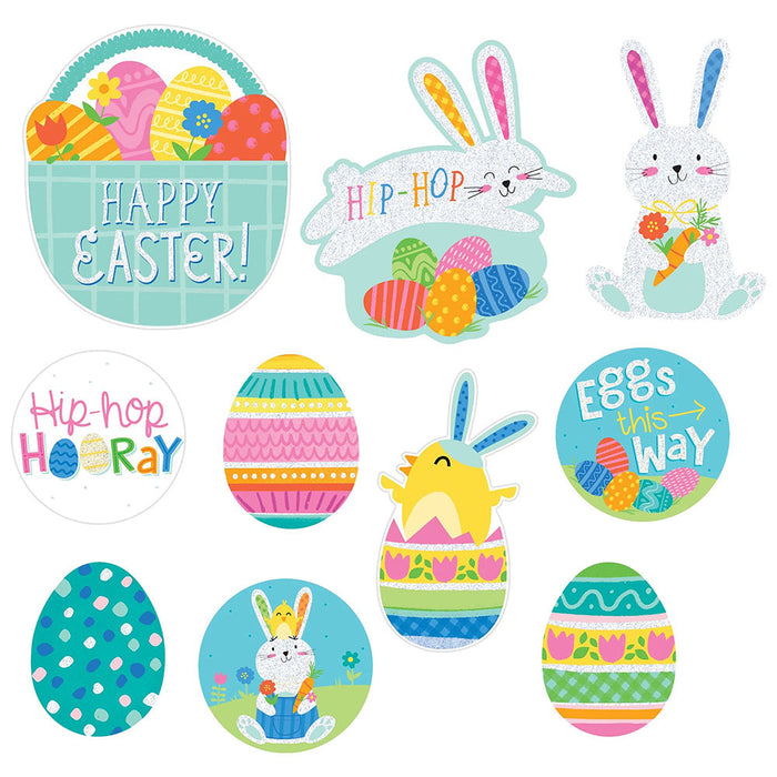 Easter Mini Glitter Cutouts 4" - 7" (10 PACK)