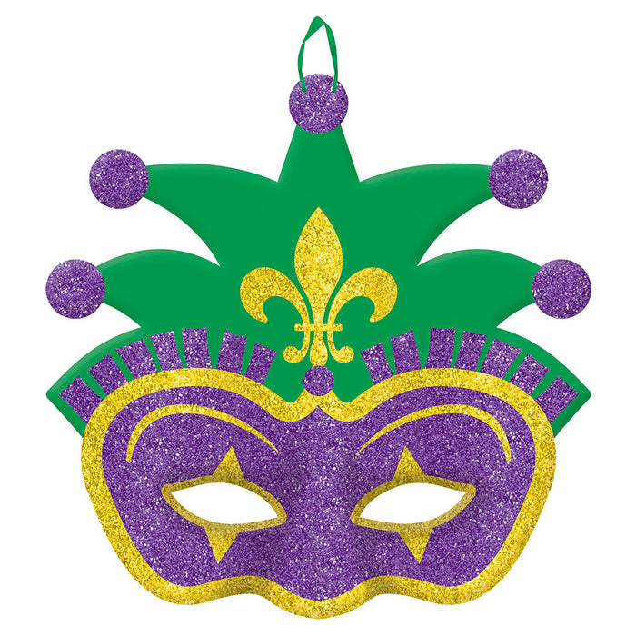 Jester Mask Glitter Sign 11-1/2"