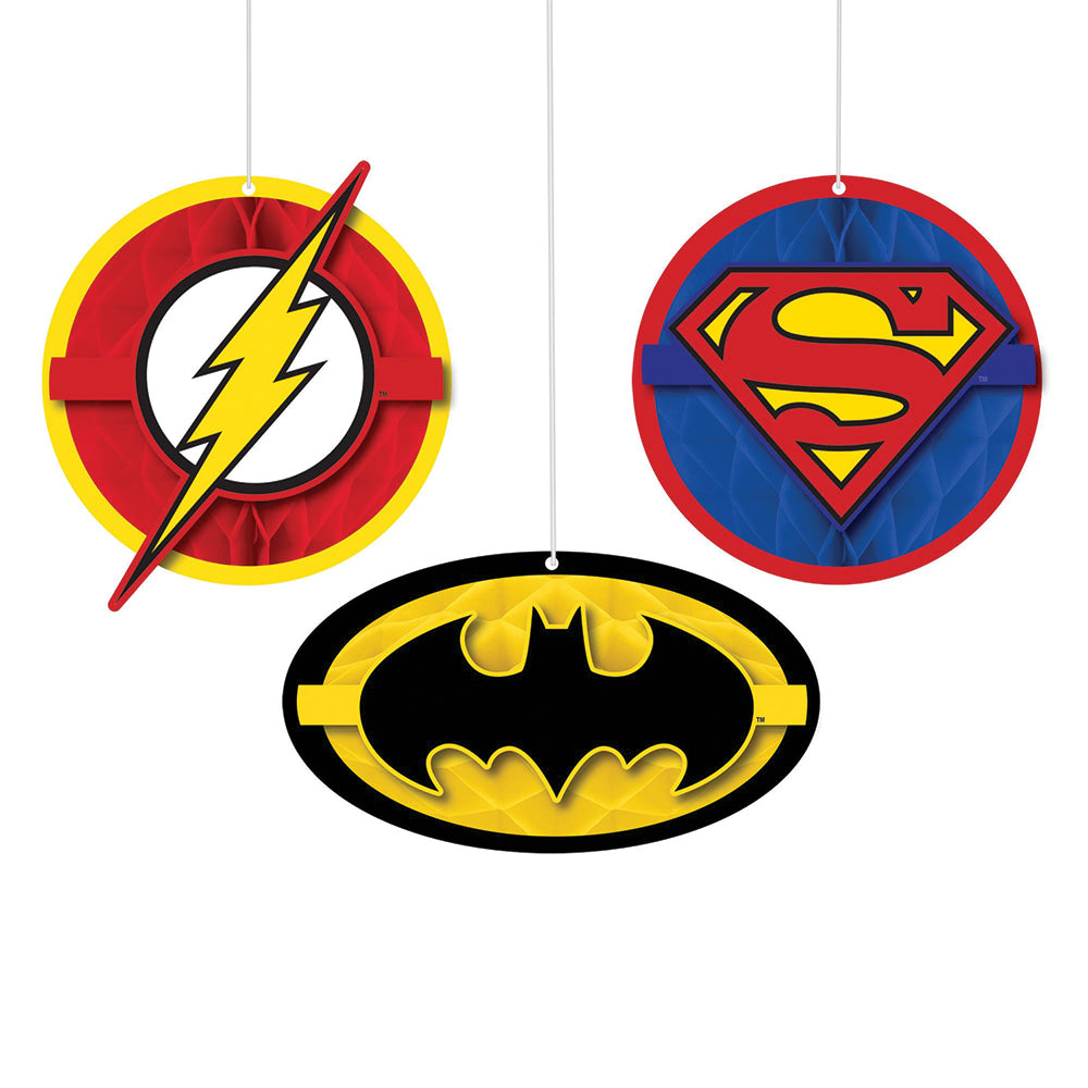 Justice League Honeycomb Decorations (3 PACK)