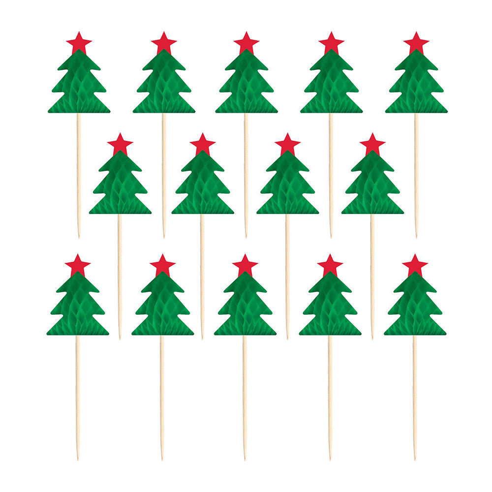 Christmas Tree Honeycomb Party Picks (12 PACK)