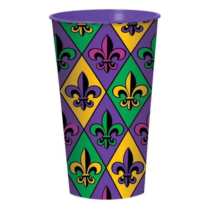 Fleur-De-Lis Plastic Cups 32 oz