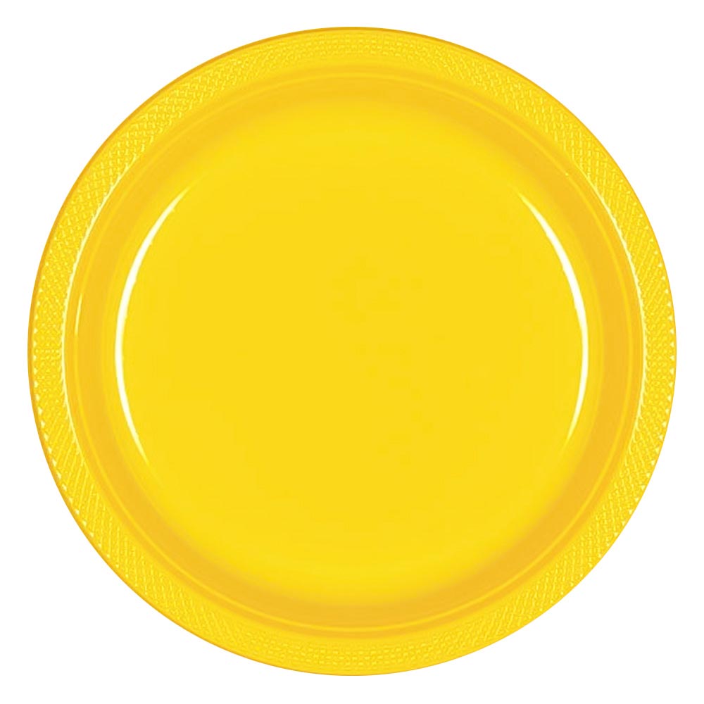 Plastic Plates 10-1/4" Yellow (20 PACK)