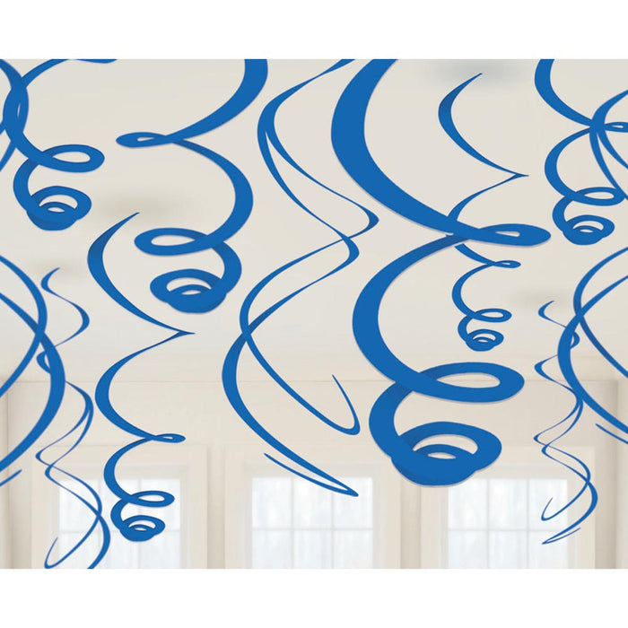 Swirl Decorations Blue 22" (12 PACK)