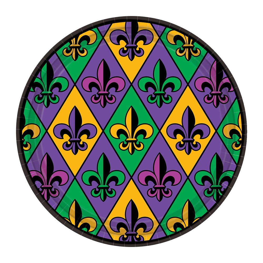 Fleur-De-Lis Plates 9" (18 PACK)