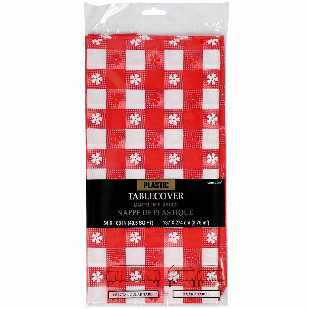 Red Gingham Check Tablecover 54" x 108"