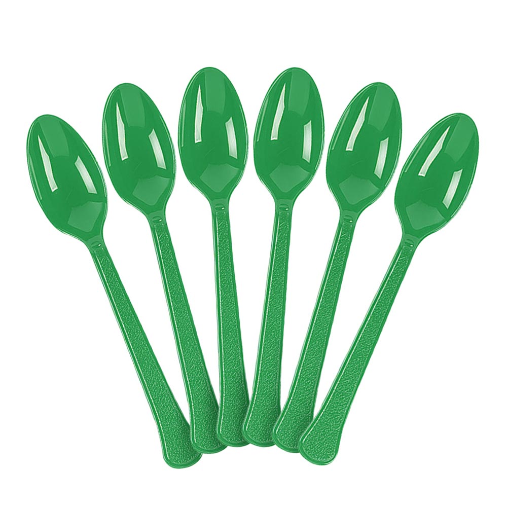 Plastic Spoons - Festive Green (20 PACK)