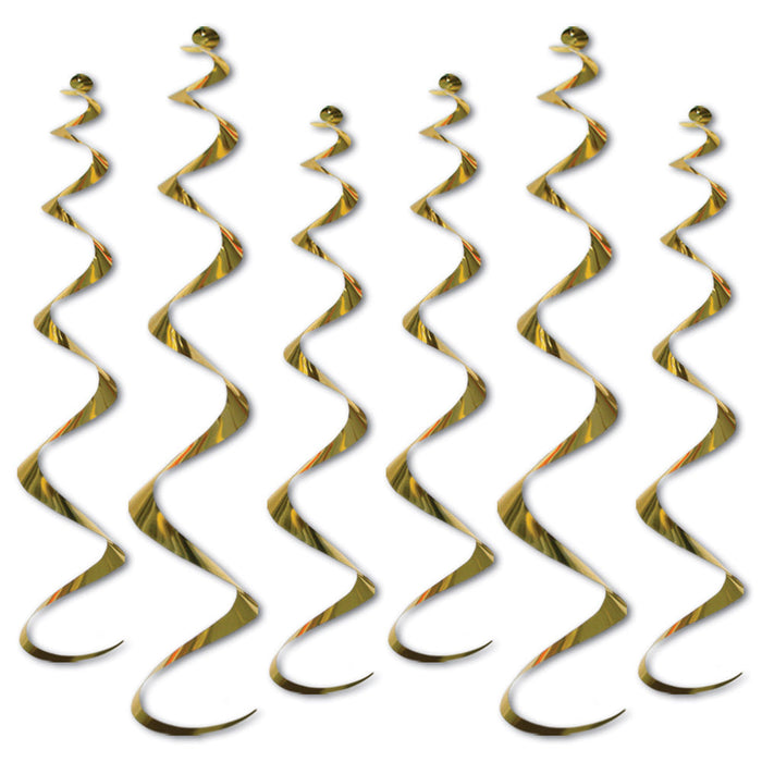 Swirl Decorations - Gold 24"-36" (6 PACK)