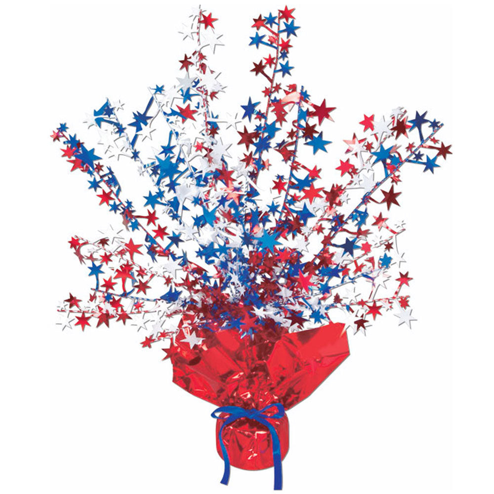 Gleam 'N Burst Centerpiece Red White Blue 15"