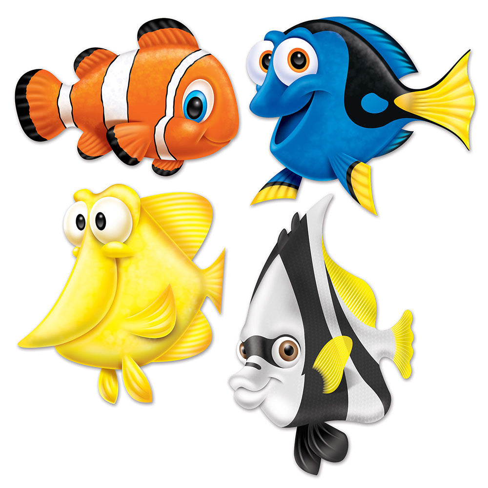 Cartoon Fish Cutouts (4 PACK)