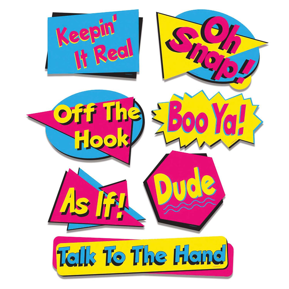 90's Phrase Cutouts 8.5" - 19.5" (7 PACK)