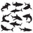 Shark Silhouettes 10"-15" (10 PACK)