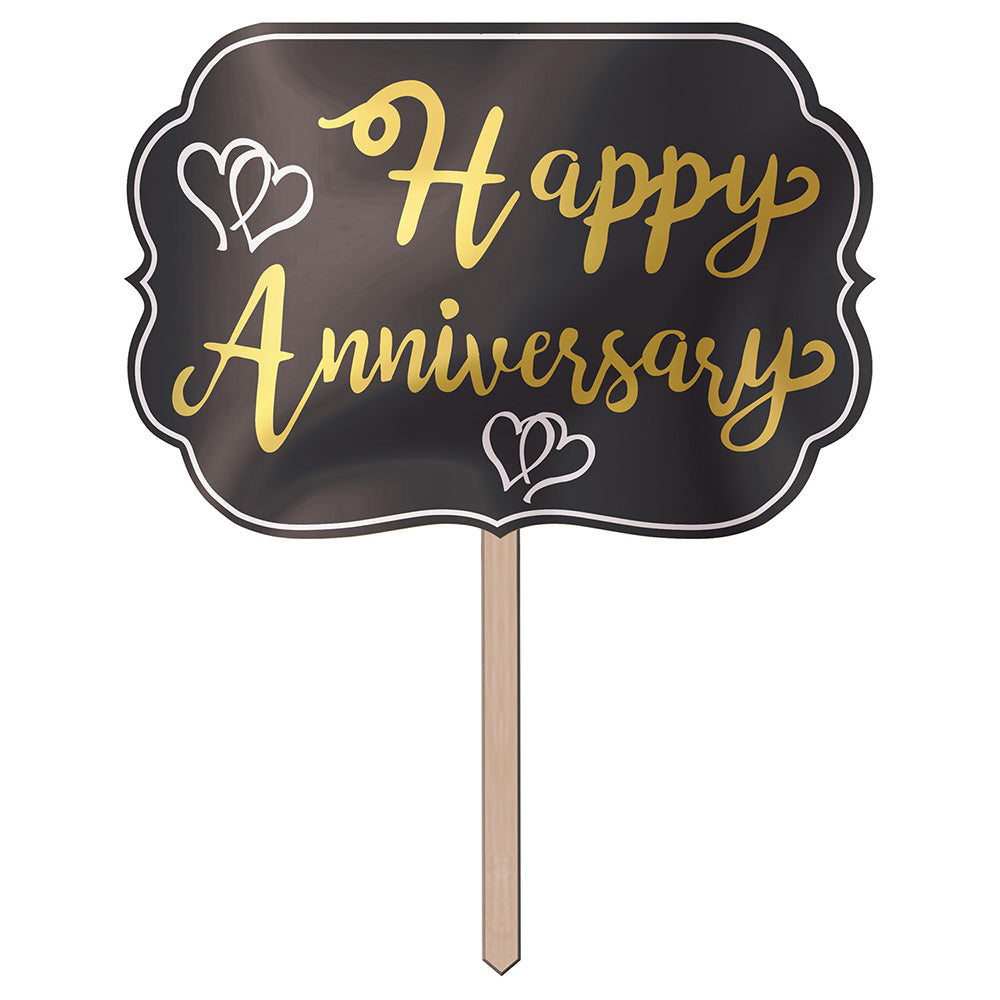 Foil Happy Anniversary Yard Sign 10" x 14-1/2"