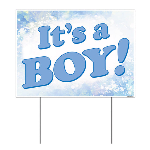 Plastic It's A Boy Yard Sign 11-1/2" x 15-1/2"