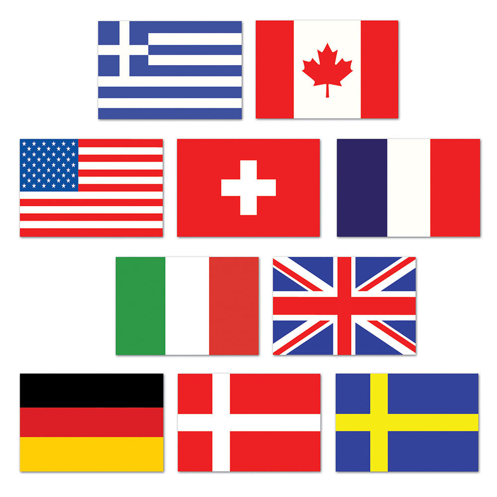 International Flags Cutouts 4-1/2" (10 PACK)